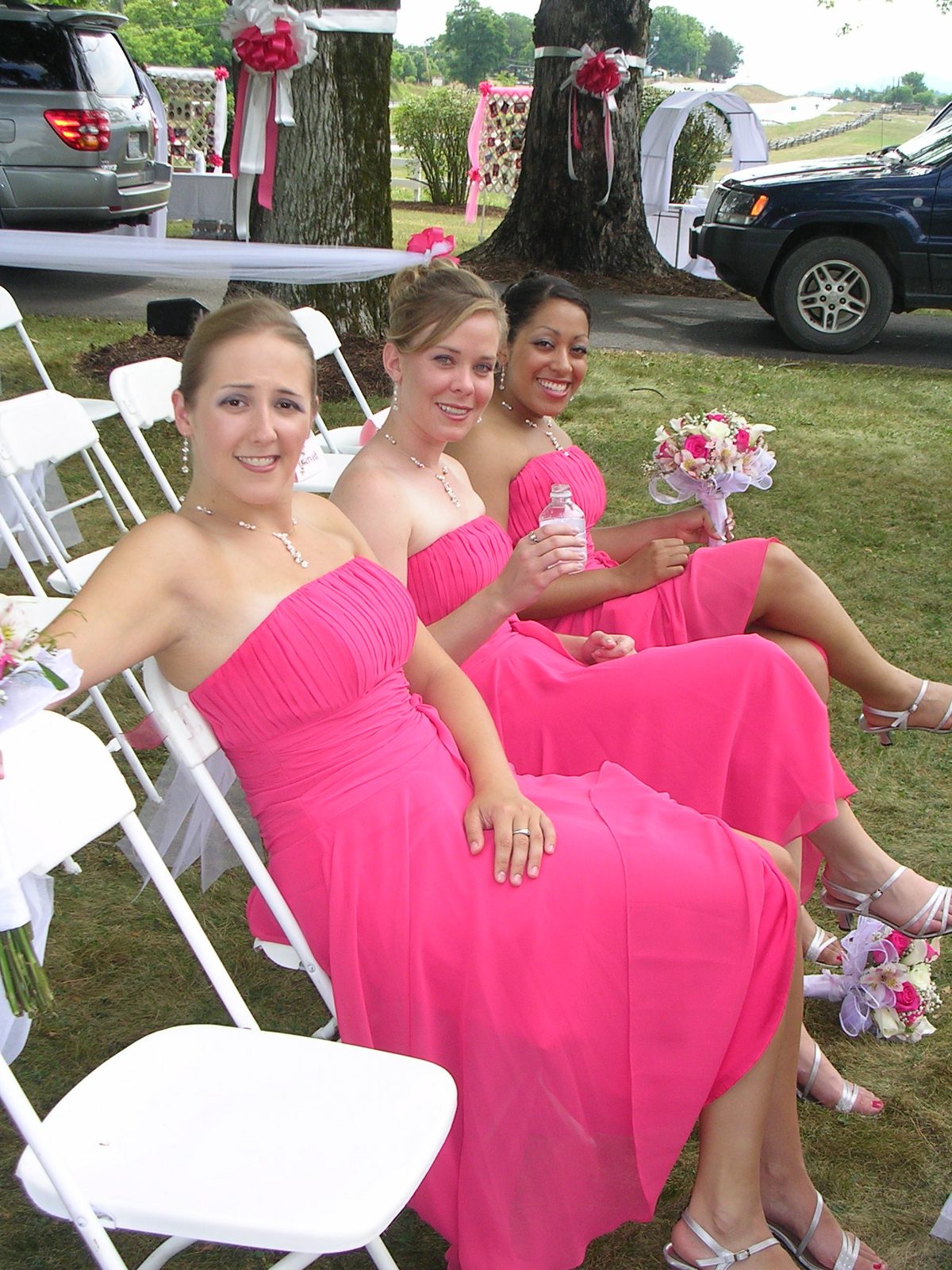 The girls wait patiently.
